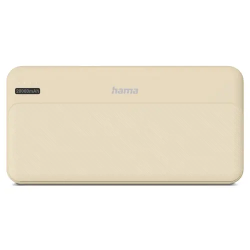 HAMA Външна батерия "Pocket 20", 20000 mAh, Изходи: 2x USB-A, бежов - image 2