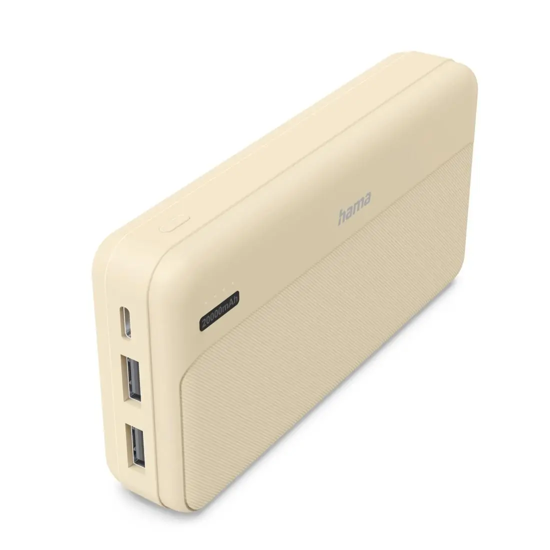 HAMA Външна батерия "Pocket 20", 20000 mAh, Изходи: 2x USB-A, бежов - image 4