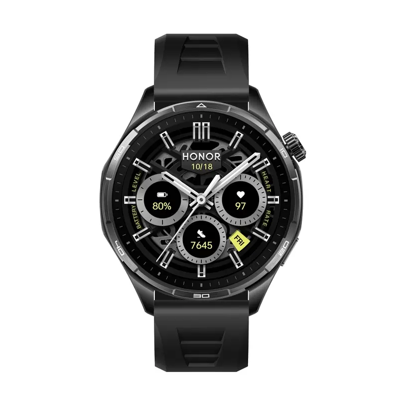 Часовник, Honor Watch 6 BT 32MB+4GB Shadow Black Black Fluoroelastomer Strap EU Version
