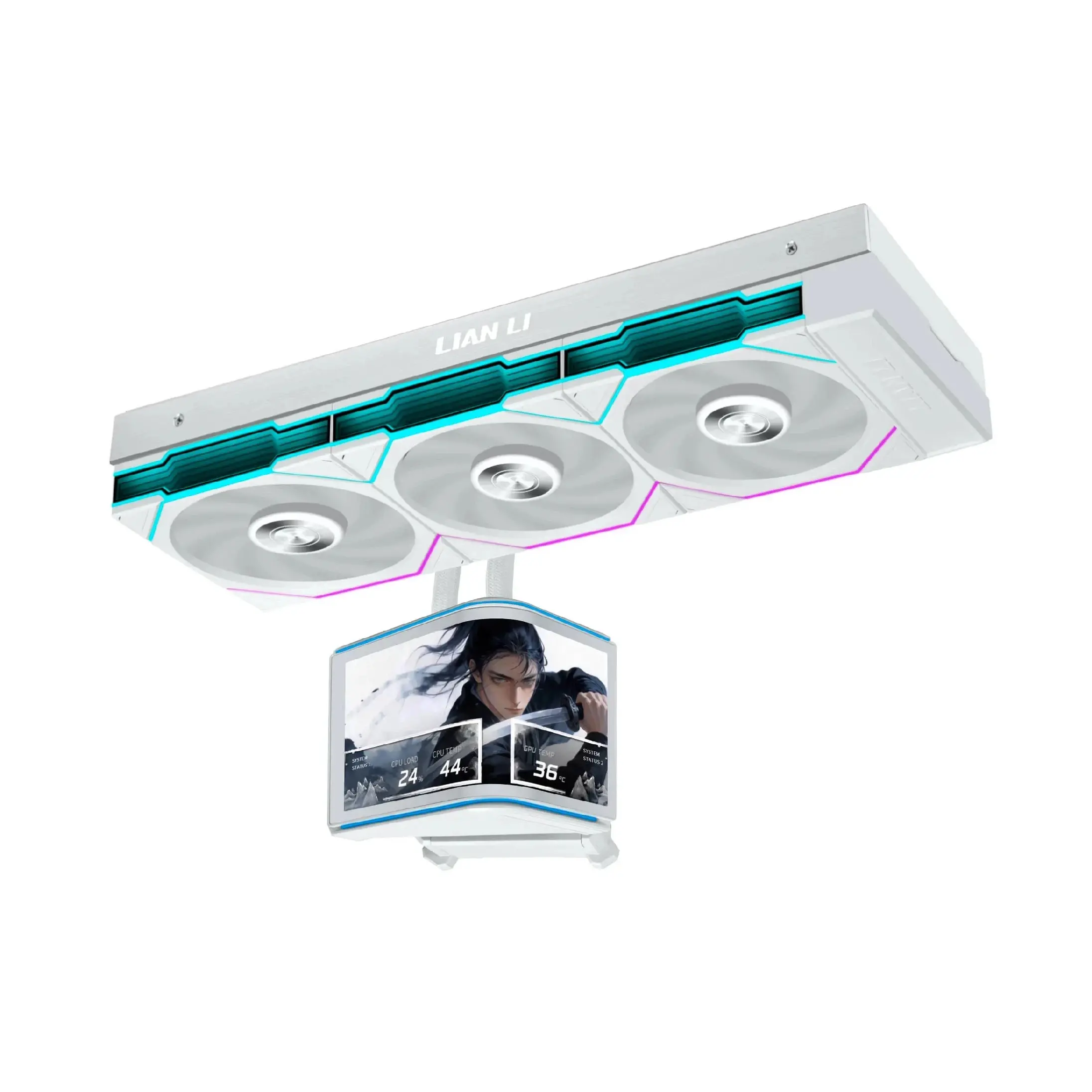 Lian Li водно охлаждане Water Cooling HydroShift II OLED Curved 360 TL - White