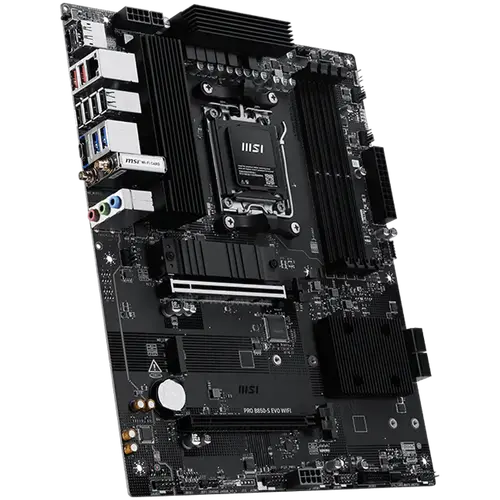 MSI PRO B850-S EVO WIFI, ATX, Socket AM5, 4x DDR5 Dual Channel up to 8200(OC)MHz, 2x PCIe x16 slot, 3x M.2 slot, 4x USB 2.0, 2x USB 5Gbps, 2x USB 10Gbps, 1x USB 10Gbps Type-C, HDMI, DP, 7.1 HD Audio, 5G LAN, WiFI 7, BT, 3Y - 2