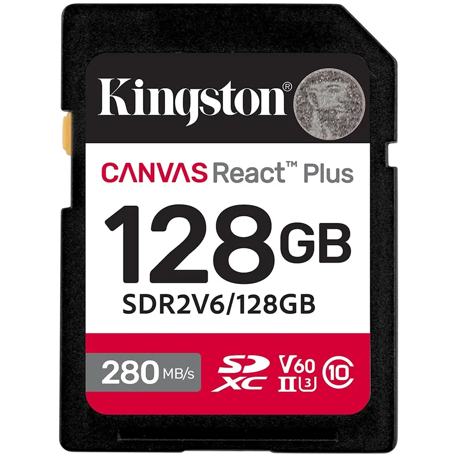 Kingston 128GB SDXC Canvas React Plus SDXC UHS-II 280R/100W U3 V60