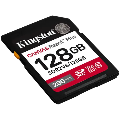 Kingston 128GB SDXC Canvas React Plus SDXC UHS-II 280R/100W U3 V60 - image 1