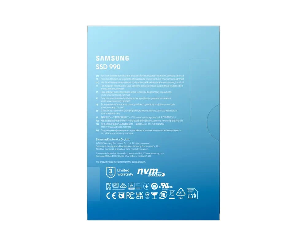 Твърд диск, Samsung SSD 990 2TB PCIe 4.0 NVMe M.2 V-NAND Read 7250 MB/s Write 6450 MB/s - image 5