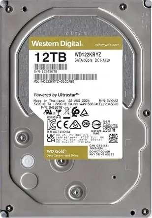 WD Gold 12TB SATA 6Gb/s 3.5inch HDD
