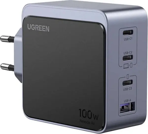 UGREEN Nexode S 100W 4-портово GaN зарядно устройство за бързо зареждане (EU)