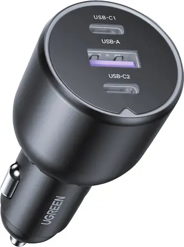 UGREEN 130W 3-портово автомобилно зарядно устройство за бързо зареждане