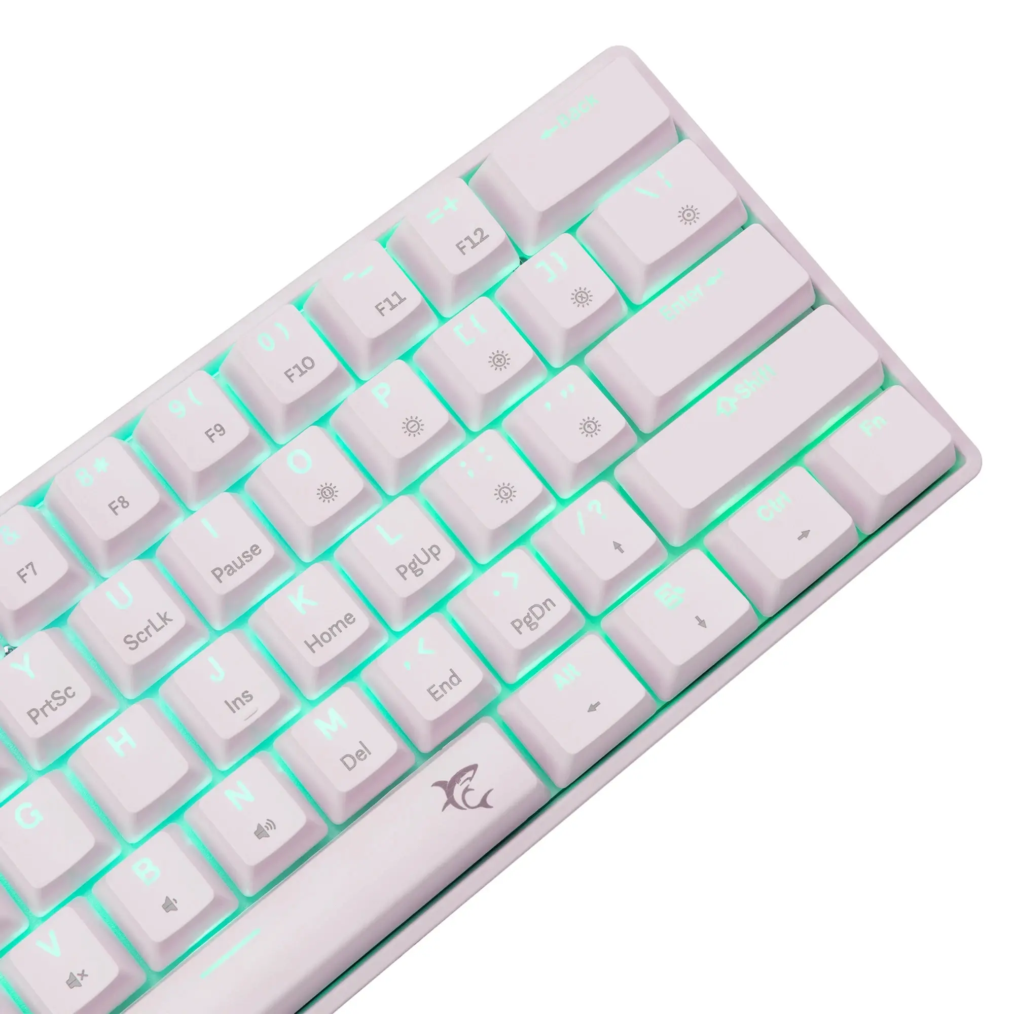 White Shark геймърска механична клавиатура Gaming Mechanical Keyboard SHINOBI 2 - YUSYA 5P Red Switches (English US), White - image 2