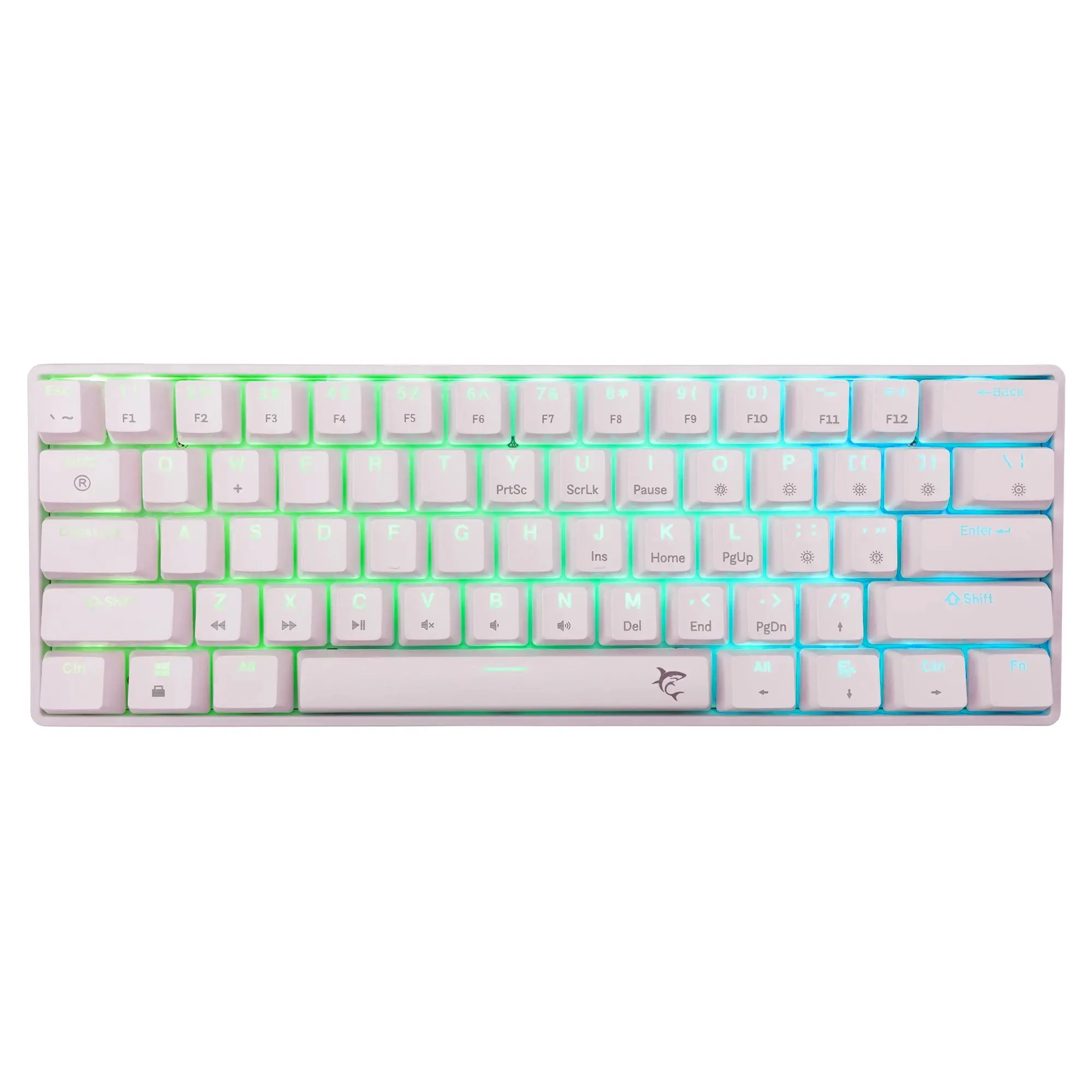 White Shark геймърска механична клавиатура Gaming Mechanical Keyboard SHINOBI 2 - YUSYA 5P Blue Switches (English US), White