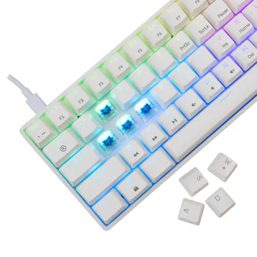 White Shark геймърска механична клавиатура Gaming Mechanical Keyboard SHINOBI 2 - YUSYA 5P Blue Switches (English US), White - 4