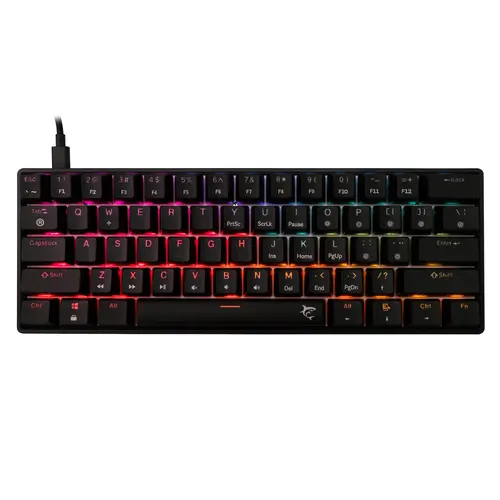 White Shark геймърска механична клавиатура Gaming Mechanical Keyboard SHINOBI 2 - YUSYA 5P Red Switches (English US), Black - 1
