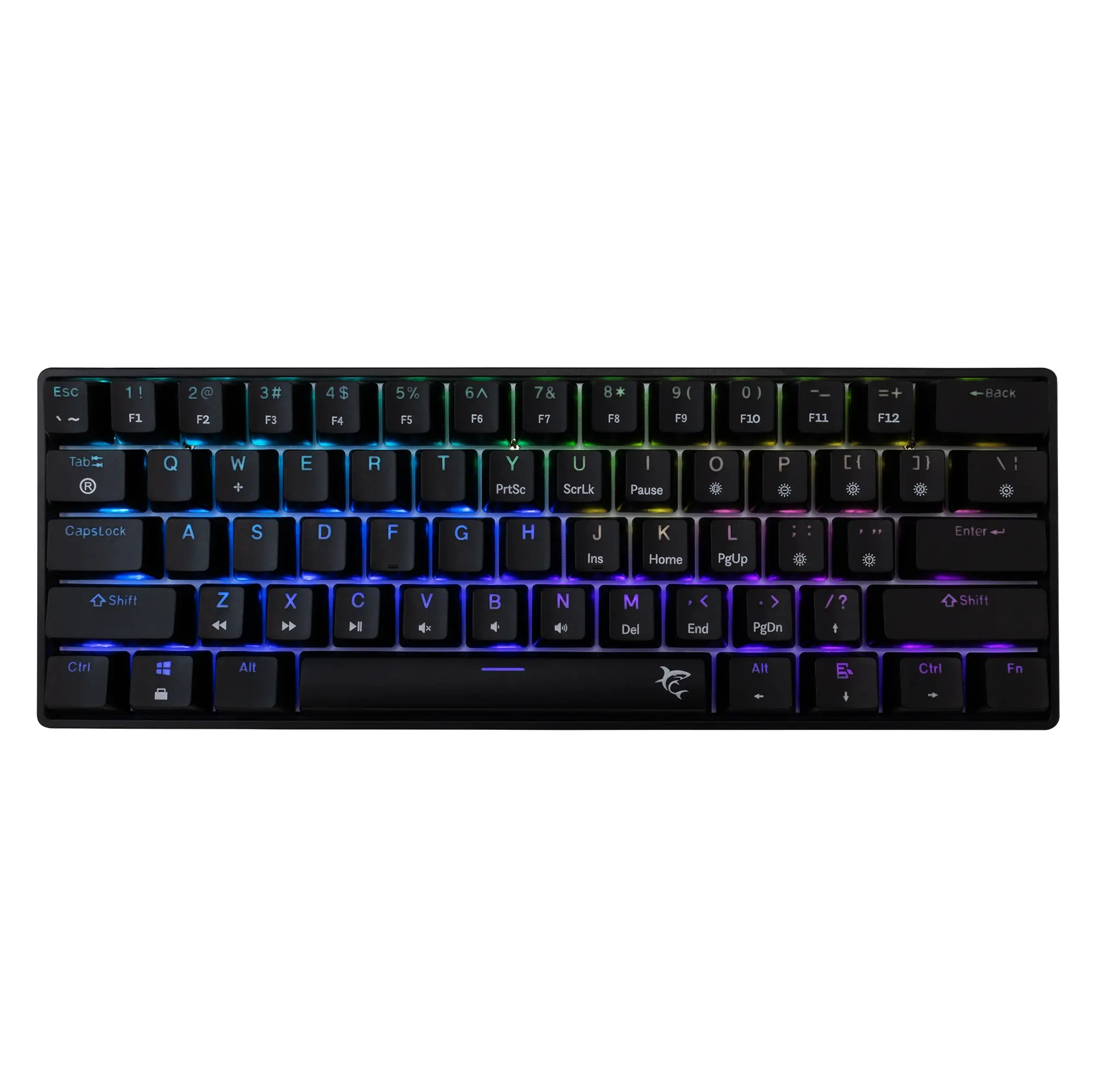 White Shark геймърска механична клавиатура Gaming Mechanical Keyboard SHINOBI 2 - YUSYA 5P Blue Switches (English US), Black