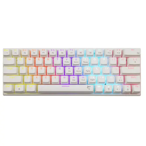 White Shark геймърска механична клавиатура Gaming Mechanical Keyboard WAKIZASHI 2 - Blue Switches (English US), White - 1