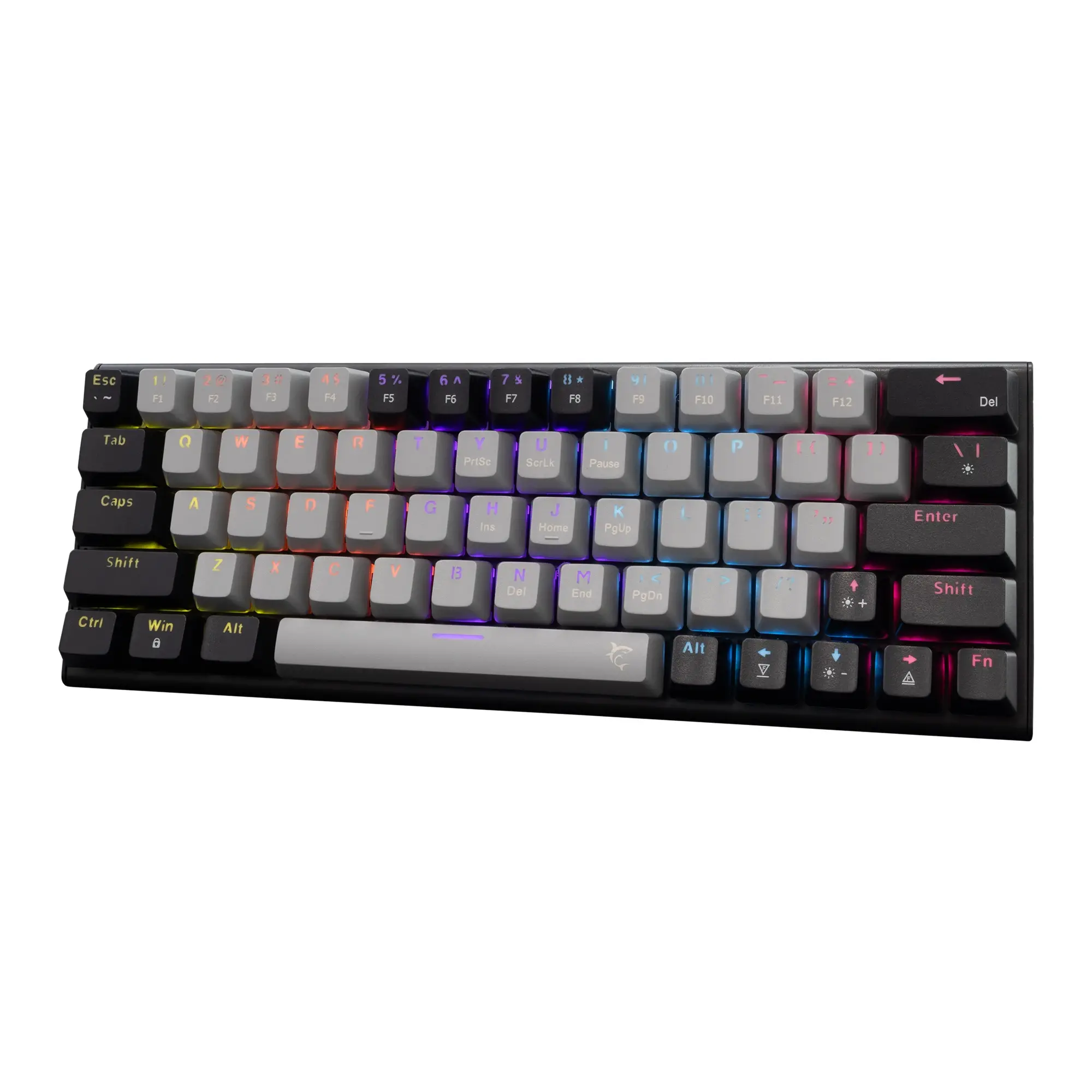 White Shark геймърска механична клавиатура Gaming Mechanical Keyboard WAKIZASHI 2 - Red Switches (English US), Gray, Black - image 1