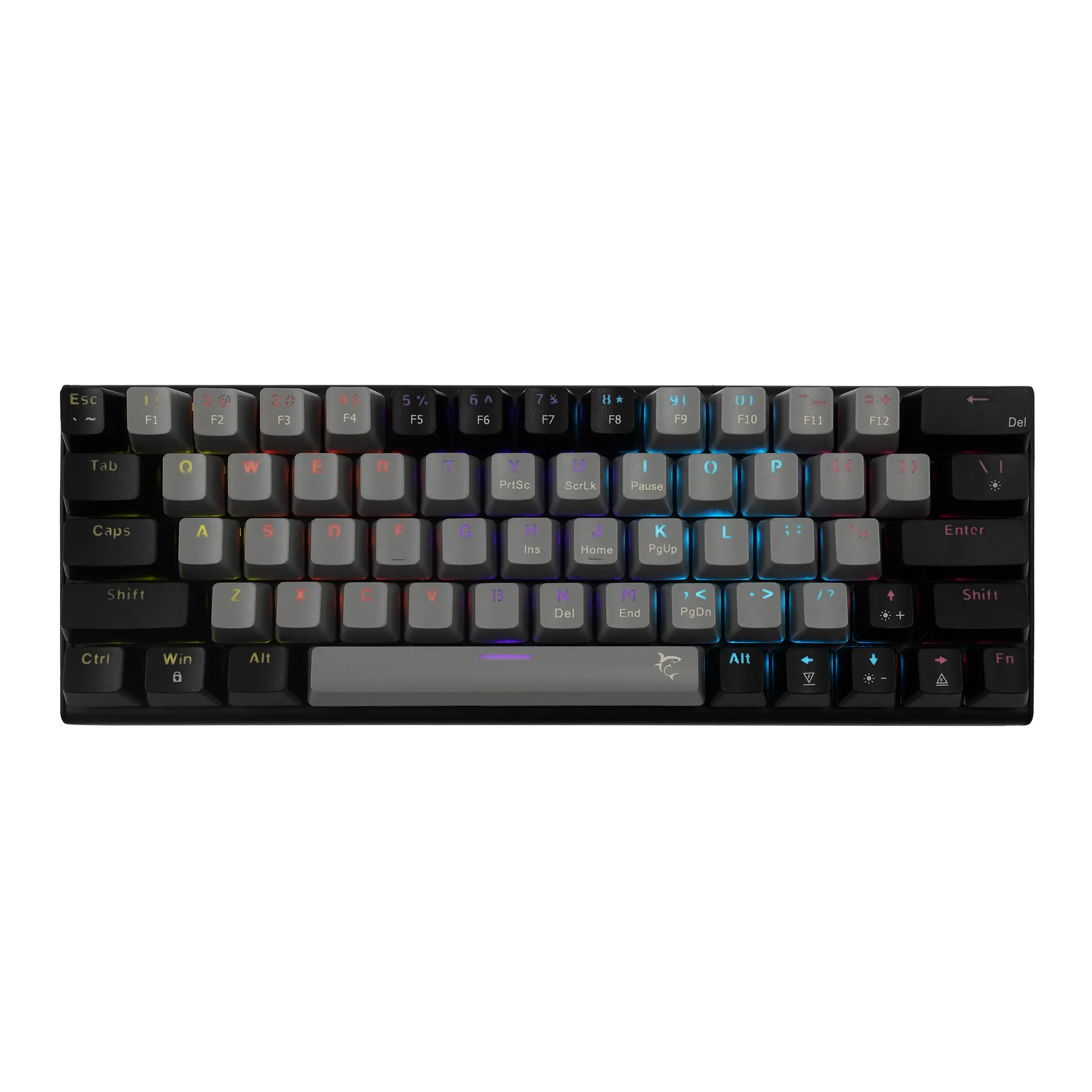 White Shark геймърска механична клавиатура Gaming Mechanical Keyboard WAKIZASHI 2 - Blue Switches (English US), Gray, Black