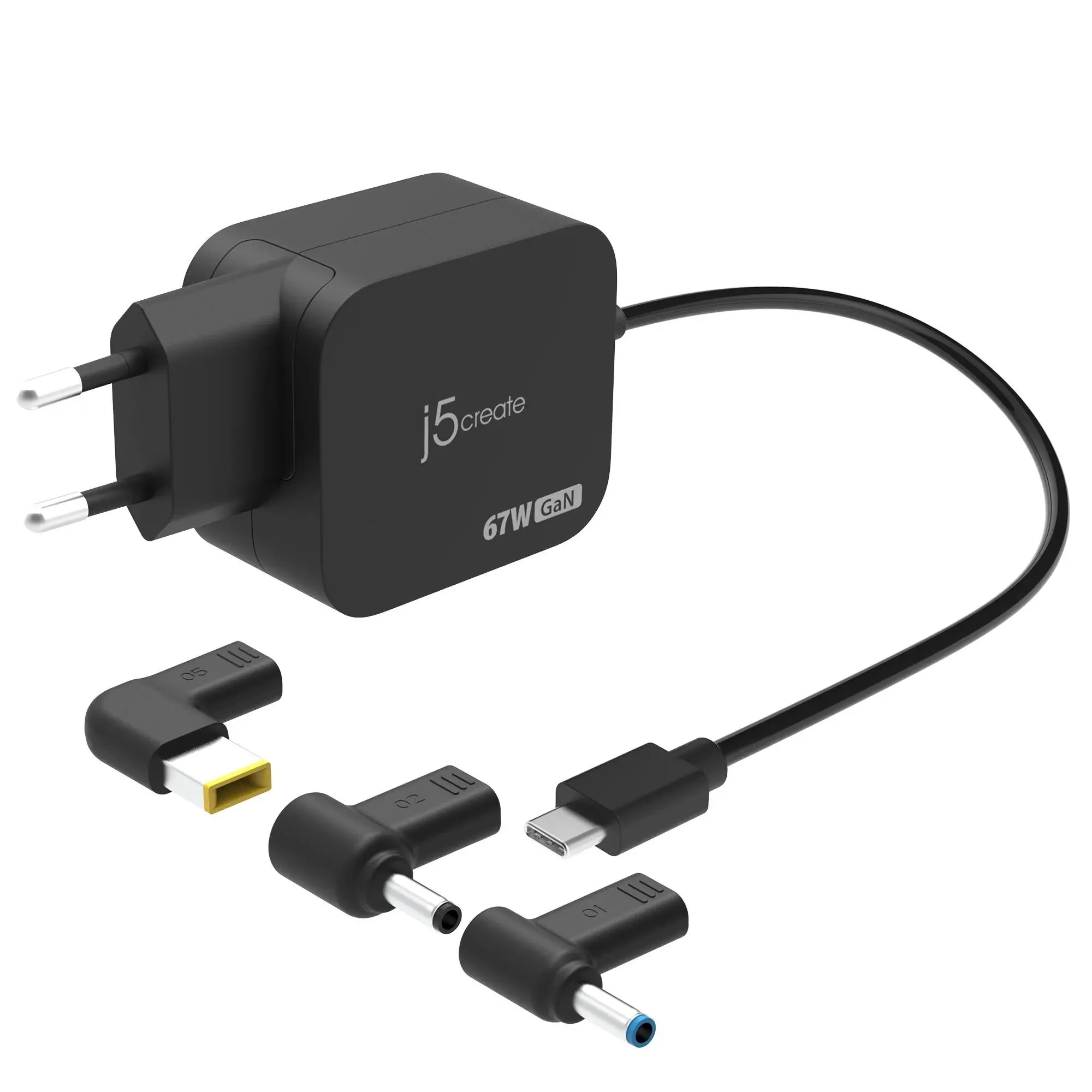 j5create Зарядно 67W GaN PD USB-C® Mini Charger с 4.5 mm 3 вида DC конвертора - image 1