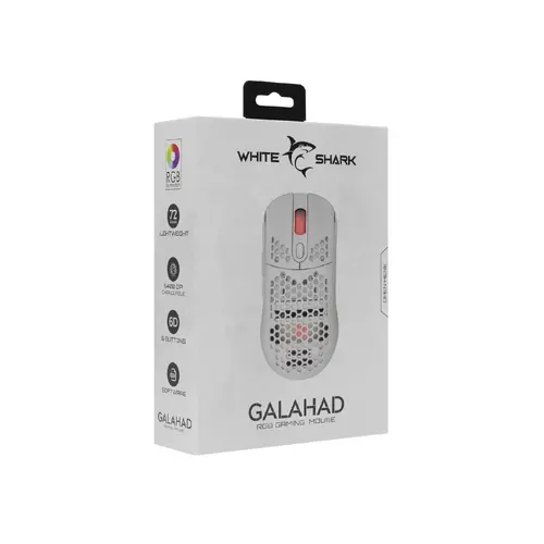 White Shark геймърска мишка Gaming Mouse GALAHAD - 7200dpi, White - image 6