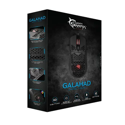 White Shark геймърска мишка Gaming Mouse GALAHAD - 7200dpi, 1000Hz, Black - image 6