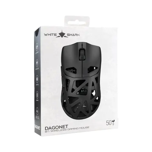 White Shark професионална геймърска мишка Wireless Gaming Mouse DAGONET 2 - 24000dpi, 1000Hz, Bluetooth, Black - image 4