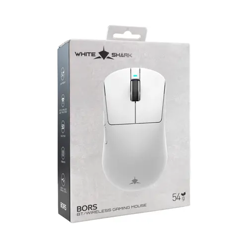 White Shark професионална геймърска мишка Wireless Gaming Mouse BORS - 12000dpi, 1000Hz, Bluetooth, White - image 6