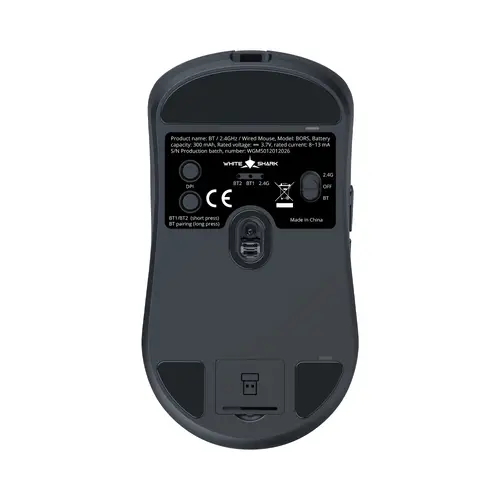 White Shark професионална геймърска мишка Wireless Gaming Mouse BORS - 12000dpi, 1000Hz, Bluetooth, Black - image 5