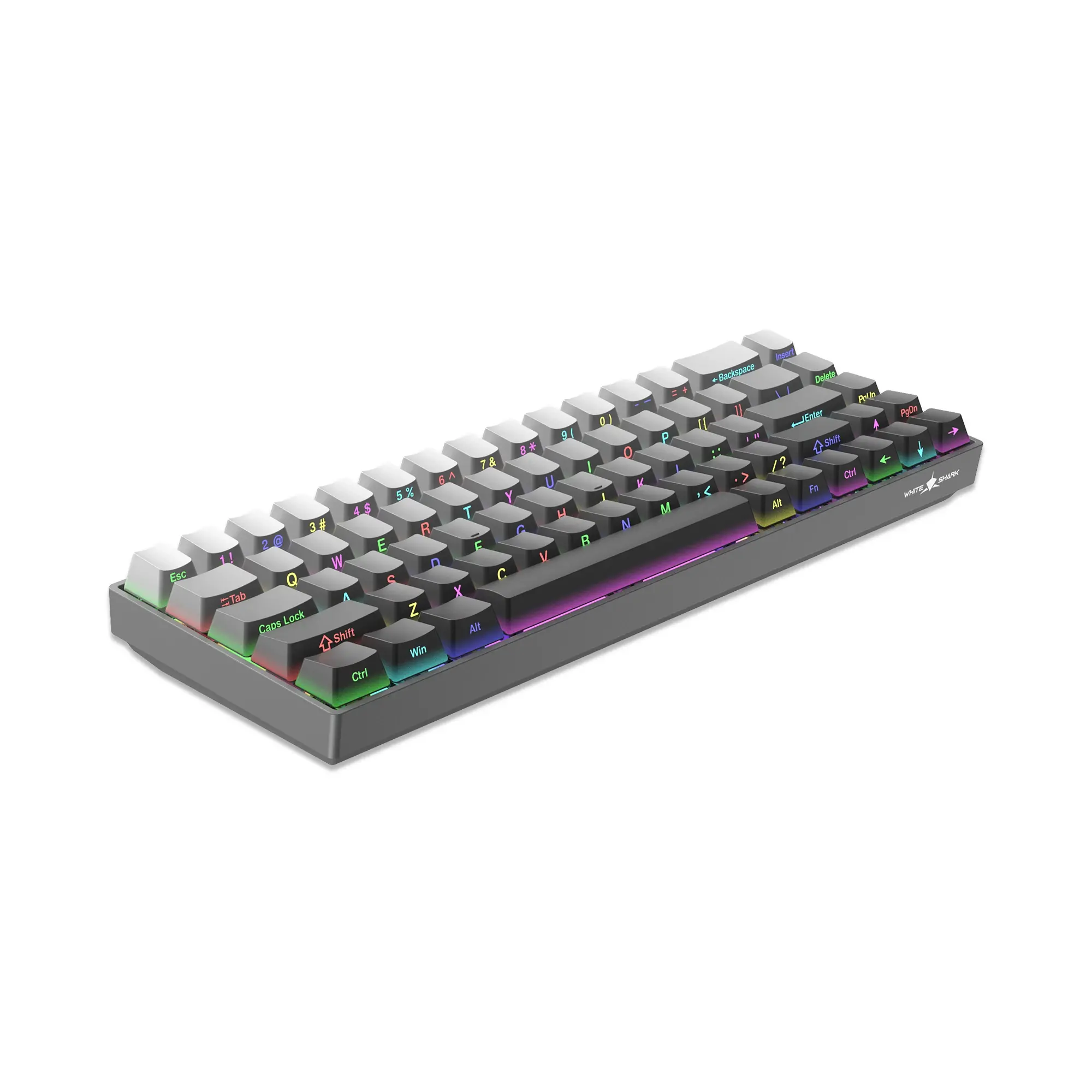 White Shark геймърска механична клавиатура Gaming Mechanical Keyboard NUNCHAKU - Red Switches (English US), Grey - image 3