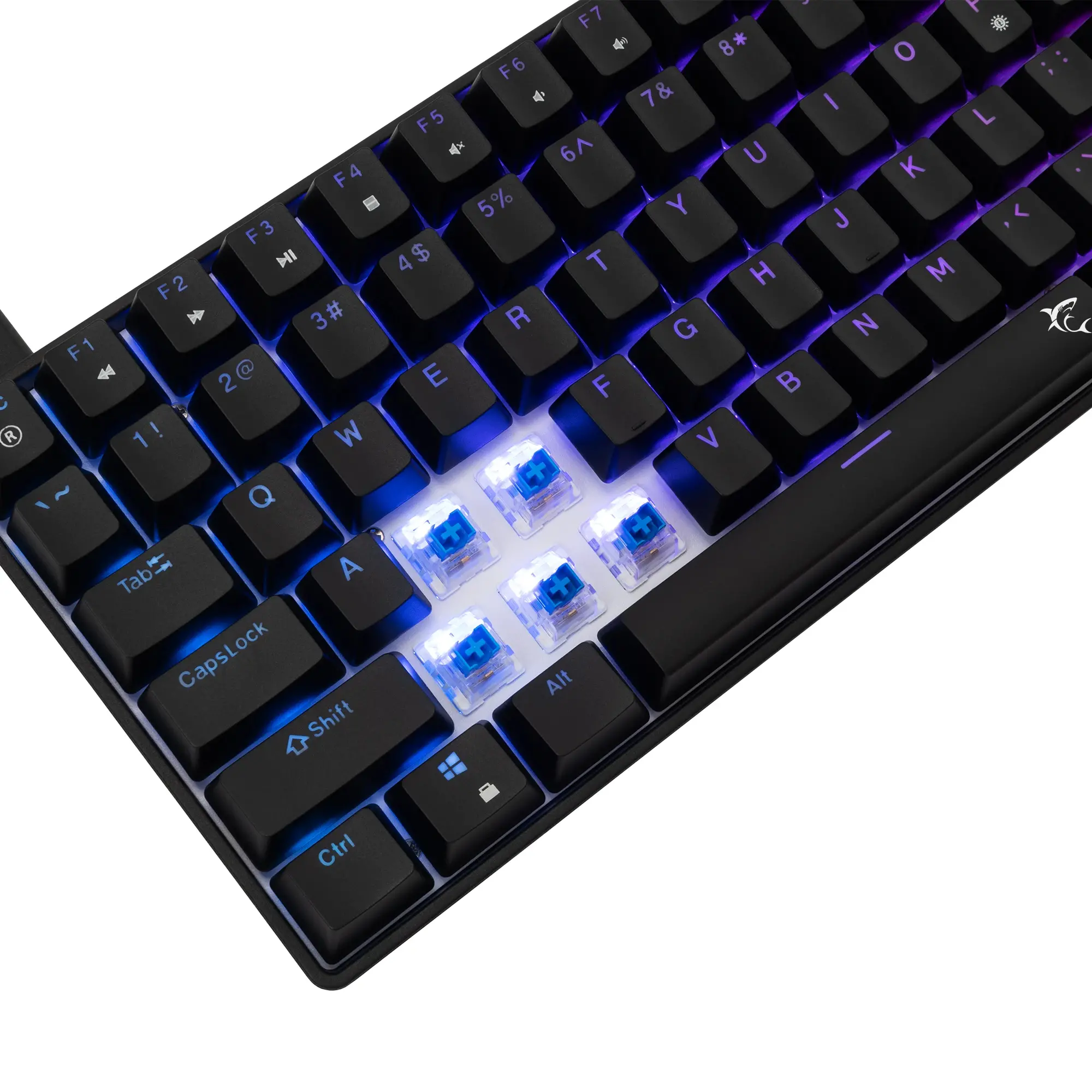 White Shark геймърска механична клавиатура Gaming Mechanical Keyboard HAMACHI - YUSYA 5P Blue Switches (English US), Black - image 4