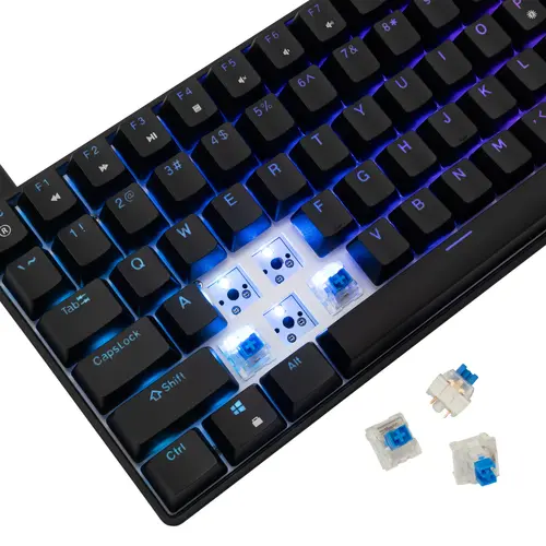 White Shark геймърска механична клавиатура Gaming Mechanical Keyboard HAMACHI - YUSYA 5P Blue Switches (English US), Black - image 5