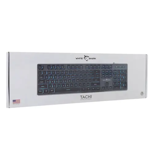 White Shark геймърска клавиатура Gaming Keyboard TACHI - Low-Profile (English US), Black - image 6