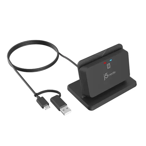 j5create JUR261-N USB Smart card/CAC reader картов четец със стойка - 1