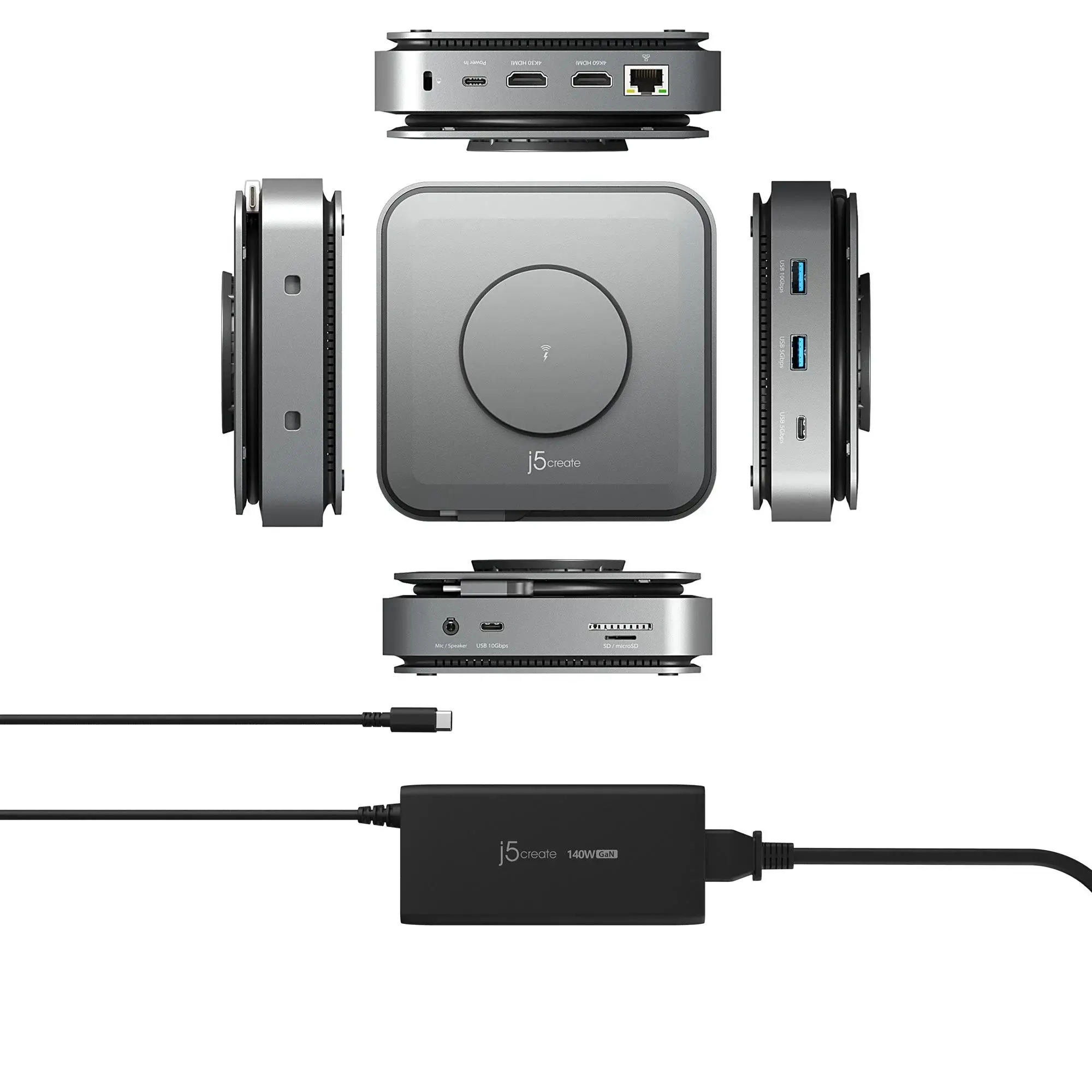 Докинг станция J5Create JCD3199P ,USB-C, l 4K HDMI™ with 140W GaN PD3.1 Power Adapter - image 1