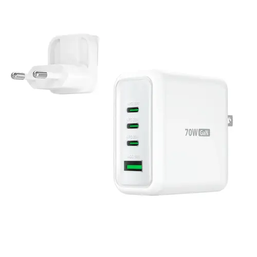 Мрежово зарядно j5create JUP4370EF 70W, 4 порта, USB-C, USB-A