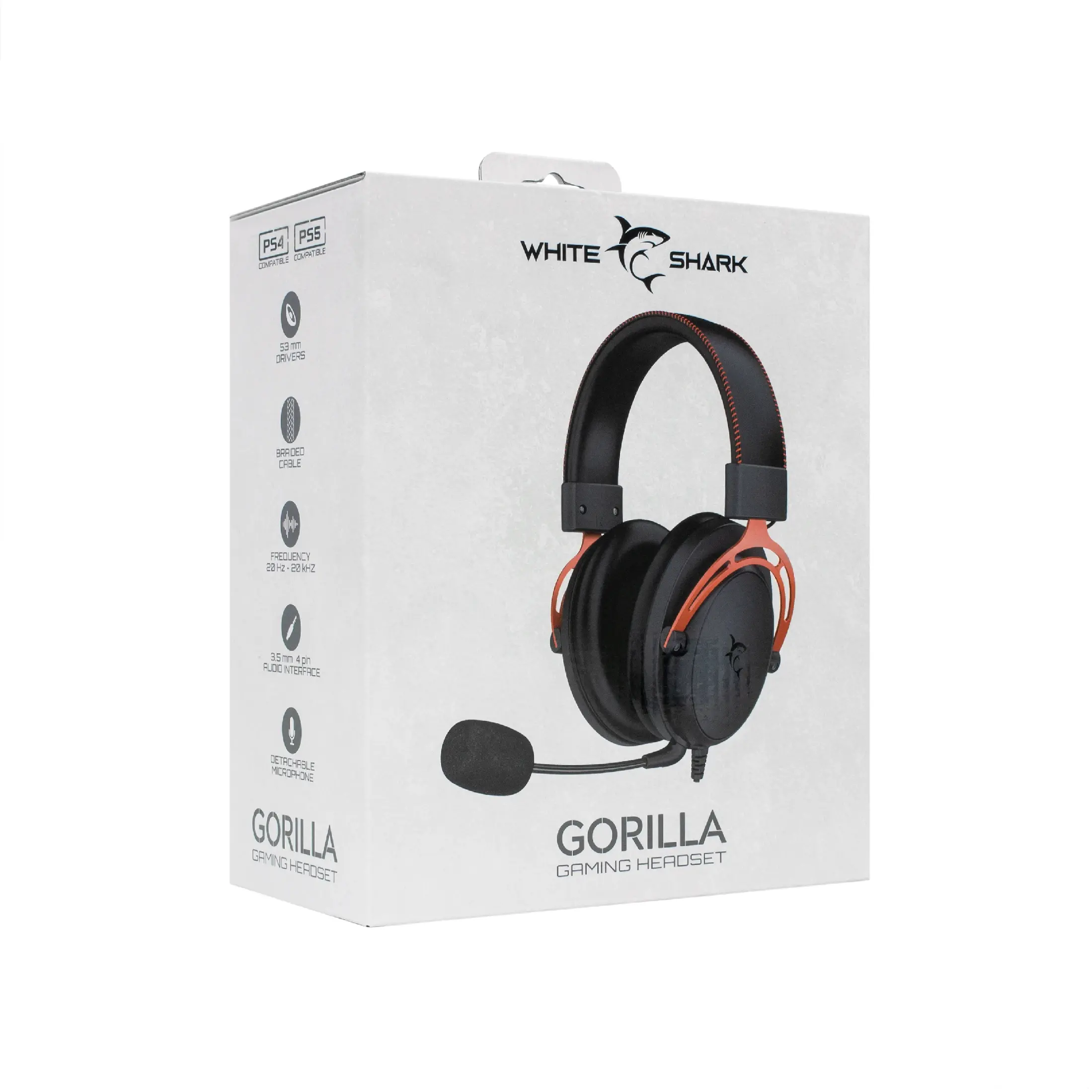 White Shark геймърски слушалки Gaming Headphones GORILLA BLACK/RED - 53mm, Stereo 2.0 - image 6