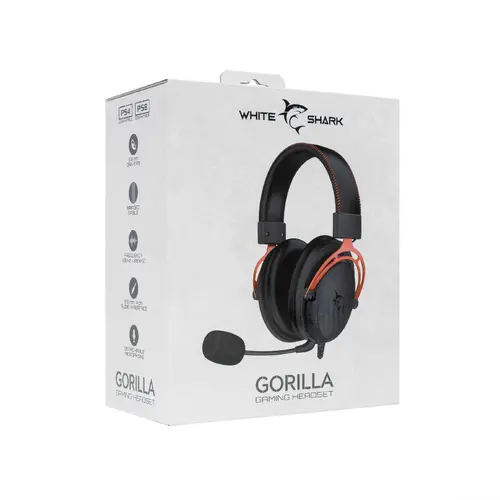 White Shark геймърски слушалки Gaming Headphones GORILLA BLACK/RED - 53mm, Stereo 2.0 - image 6