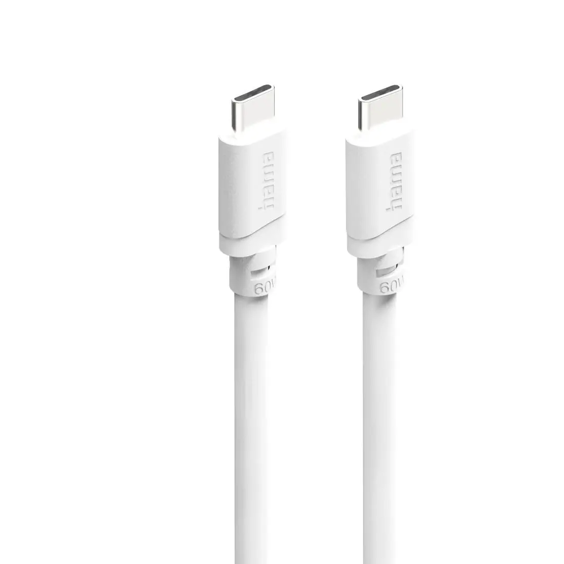HAMA Καλώδιο USB-C - USB-C, 60W, 2 m, λευκό - image 1