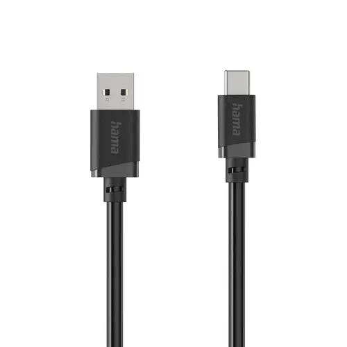 HAMA Кабел USB-A - USB-C, 2 м, черен