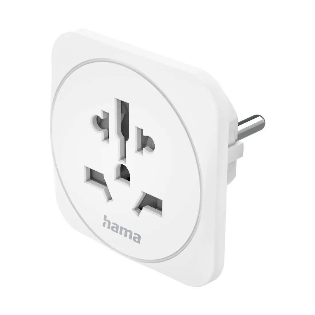 Travel Adapter тип E и F, 3-пинов, универсален, от цял свят към Европа, бял - image 1
