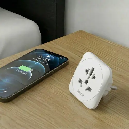 Travel Adapter тип E и F, 3-пинов, универсален, от цял ​​свят към Европа, бял - image 10