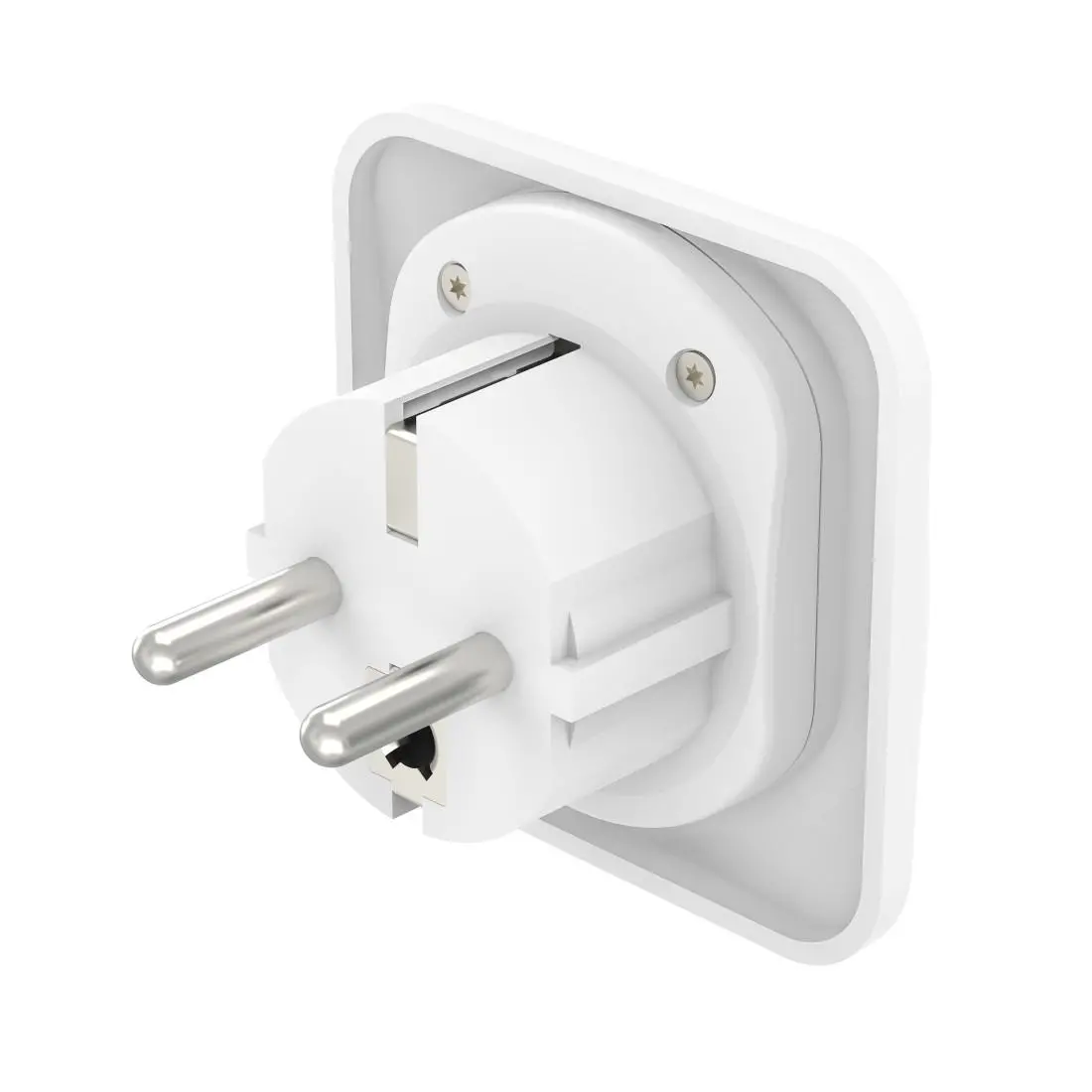 Travel Adapter тип E и F, 3-пинов, универсален, от цял свят към Европа, бял - image 2