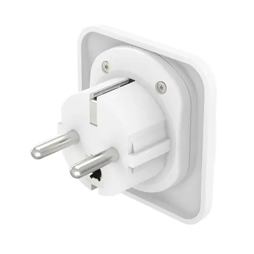 Travel Adapter тип E и F, 3-пинов, универсален, от цял ​​свят към Европа, бял - image 2