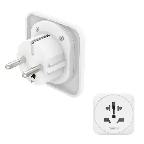 Travel Adapter тип E и F, 3-пинов, универсален, от цял ​​свят към Европа, бял - image 6
