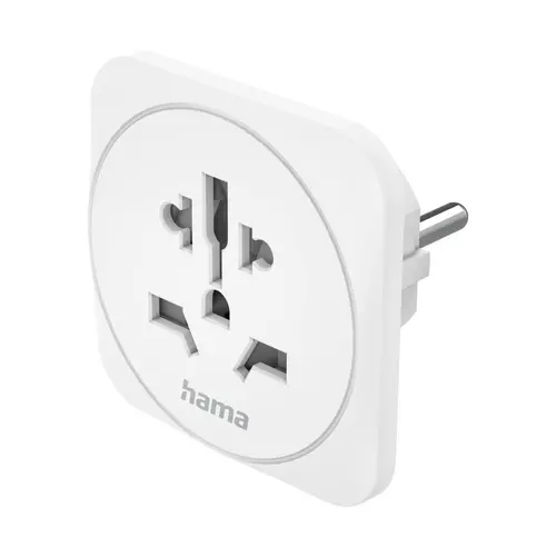 Travel Adapter тип E и F, 3-пинов, универсален, от цял ​​свят към Европа, бял