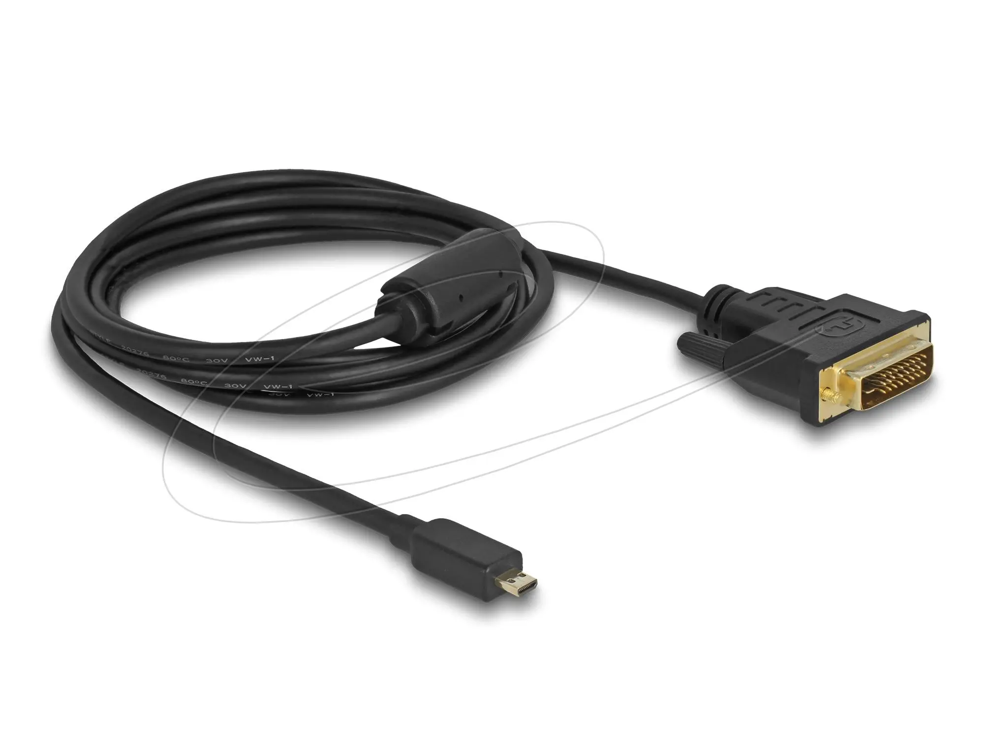 Delock Кабел micro HDMI мъжко към DVI-D мъжко, 2 m