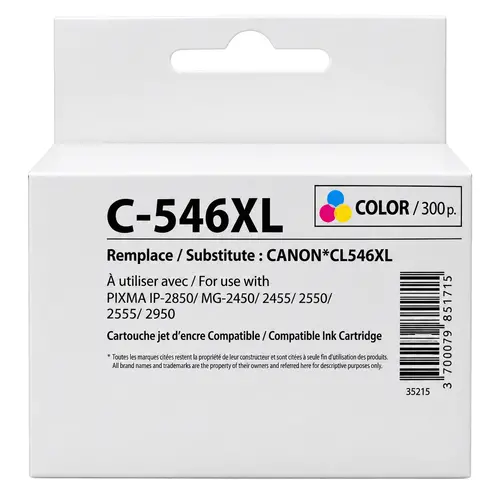 Мастилница CANON CL-546XL Color, Canon IP2850/ MG2450/MG2550/TS335x, 360k 15ml, Generink
