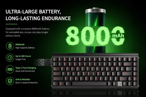 Aula геймърска механична клавиатура Wireless Gaming Mechanical Keyboard HERO 75 HE - Stormrise Magnetic Switch [Linear] (English US), Black - image 5