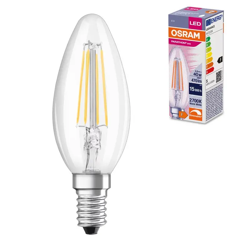 LED ЛАМПА PARATHOM DIM CLB FIL40 4.5W/827 E14 LEDVANCE