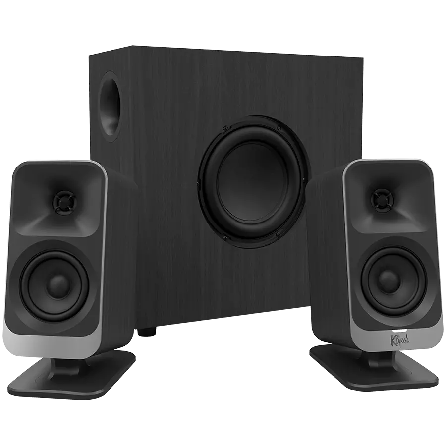 Klipsch ProMedia Lumina 2.1 Gaming Audio System with Subwoofer and LED Lighting Effects Built-in, Black