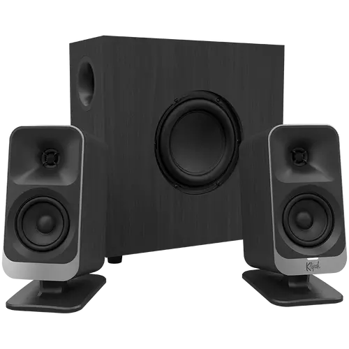 Klipsch ProMedia Lumina 2.1 Gaming Audio System with Subwoofer and LED Lighting Effects Built-in, Black