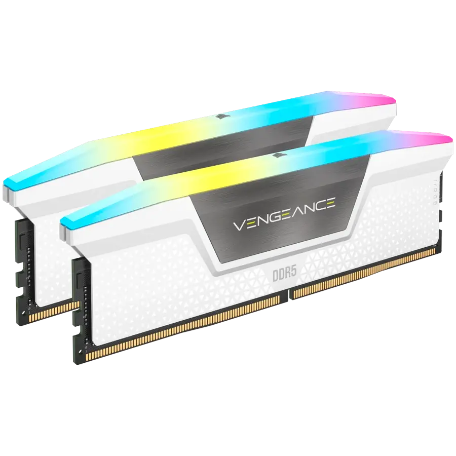 CORSAIR VENGEANCE RGB DDR5 32GB (2 x 16GB) DDR5 6400 CL32-40-40-84 1.40V Intel XMP & AMD EXPO - White