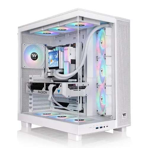 Кутия за компютър, Thermaltake View 380 XL TG ARGB Snow + Thermaltake CT120 EX Reverse ARGB Sync PC Cooling Fan 3 Pack Magnetic Connect White